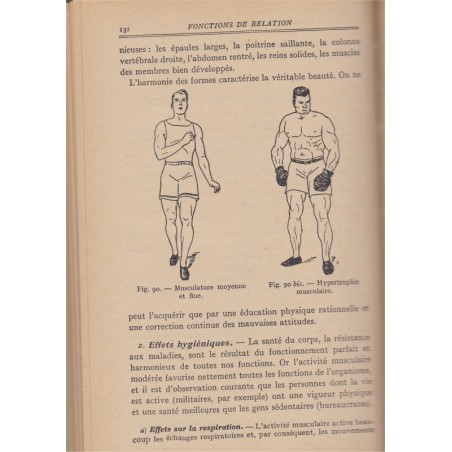 Anatomie et physiologie humaines, microbiologie, hygiène, classe 3e, Démousseau et Haumesser, 1947 - manuel sciences naturelles