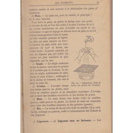 Anatomie et physiologie humaines, microbiologie, hygiène, classe 3e, Démousseau et Haumesser, 1947 - manuel sciences naturelles