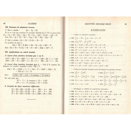 Arithmétique, algèbre, et géométrie, classe de 4e, programme 1958, Lebossé et Hémery, 1958 - manuels mathématiques,
