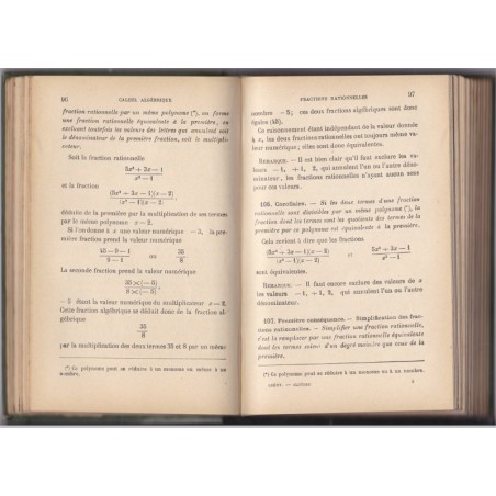 Algèbre, classe de troisième, 1905, Grévy