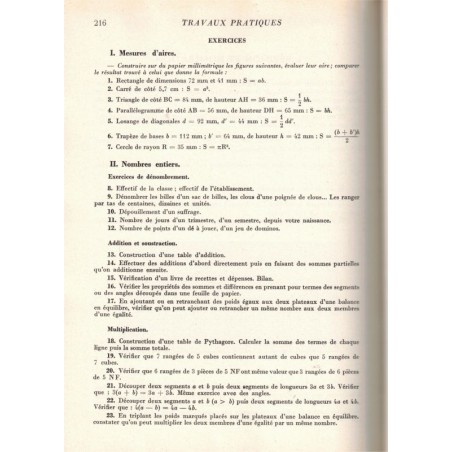 Arithmétique, et géométrie, classe de 5e, programme 1957, Lebossé et Hémery, 1958 - manuels mathématiques,