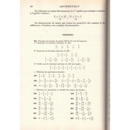 Arithmétique, et géométrie, classe de 5e, programme 1957, Lebossé et Hémery, 1958 - manuels mathématiques,