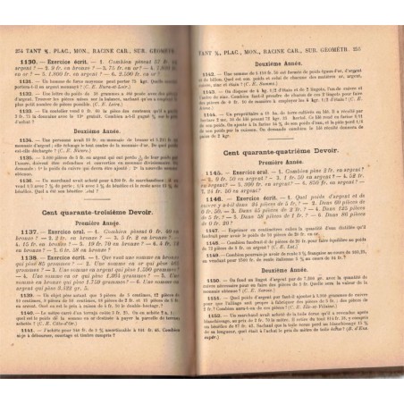 Arithmétique et système métrique, cours moyen et supérieur, Alix et Bazenant, 1925 - calcul, manuels mathématiques