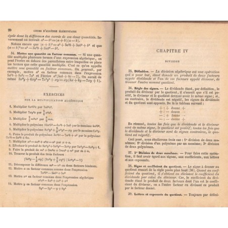 Eléments d'algèbre accompagnés d'exercices, candidats au baccalauréat, Abbé Parinet, 1886 - arithmétique, manuels mathématiques
