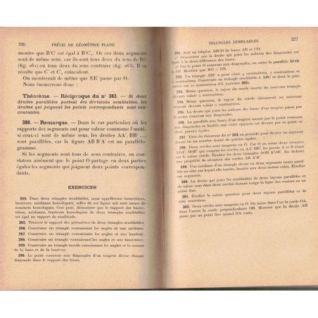 Précis de géométrie plane, classes de 4e et 3e, programmes de 1925, Pierre Chenevier, 1925 - manuels de mathématiques