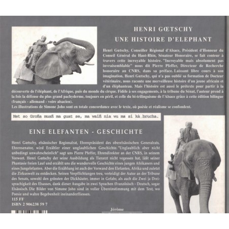Une histoire d'éléphant, eine Elfanten Geschichte, Henri Goetschy,  1996 - alsatiques, Afrique, bilingue français allemand