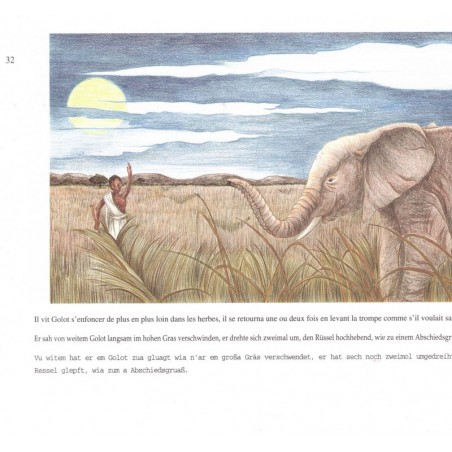 Une histoire d'éléphant, eine Elfanten Geschichte, Henri Goetschy,  1996 - alsatiques, Afrique, littérature jeunesse,