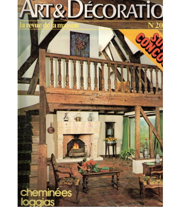 Art et Décoration la revue de la maison, N°204 Jan 1978 - cheminées, loggias, décoration vintage,