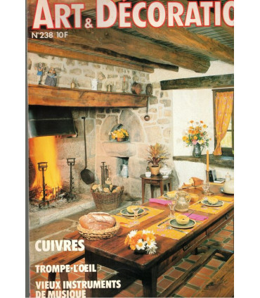 Art et Décoration, N°238 nov 1982 - vieux instruments de musique, décoration intérieure, architecture, antiquités,