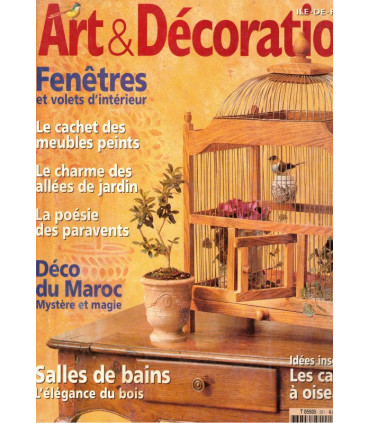 Art et Décoration Ile de France, N°391 avr 2002 - meubles peints, cages à oiseaux, décoration vintage, antiquités,