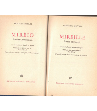 Mireille, poème provençal, avec traduction littérale langue provençale, Frédéric Mistral, - amours contrariés,  Provence,