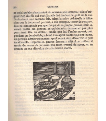 Genitrix, François Mauriac, 43 bois originaux de Deslignères, 1937 - mère castratrice, illustrateurs, Le Livre de Demain,