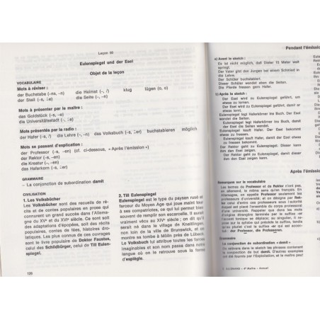 Allemand 4e, émission de la radio scolaire, livre du maître, 1967 - manuel d'allemand