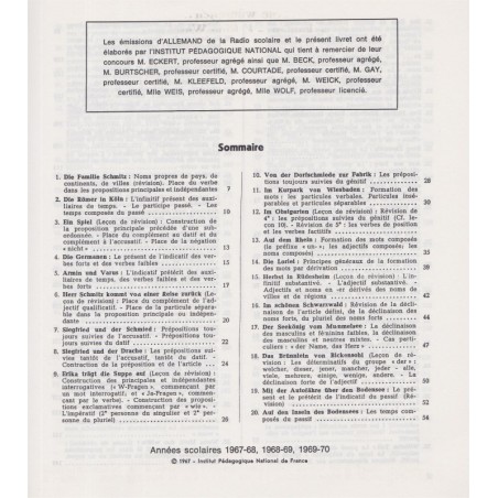 Allemand 4e, émission de la radio scolaire, livre du maître, 1967 - manuel d'allemand