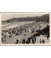 Biarritz, la grande plage,  - carte postale département Pyrénées-Atlantiques, timbre Marianne 12fr 1949, philatélie,