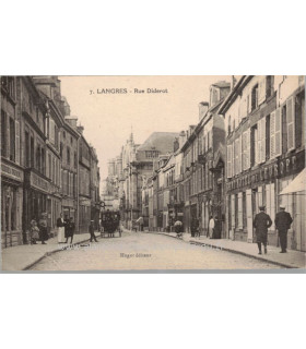 Langres rue Diderot - carte postale département 52 Haute-Marne, habitants de Langres