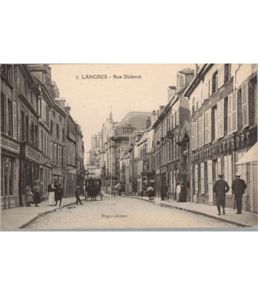 Langres rue Diderot - carte postale département 52 Haute-Marne, habitants de Langres