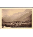 Les Houches, la gare, les Aiguilles de Chamonix - carte postale département 74 Haute-Savoie