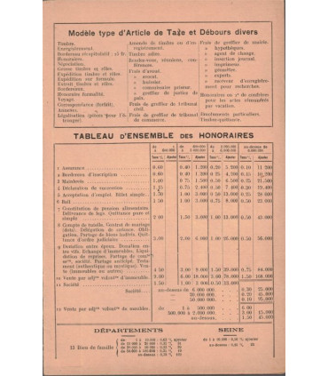 Guide de la taxe des actes notariés avec tarifs 1955, Etienne Lefèvre - manuels Droit, notaires,
