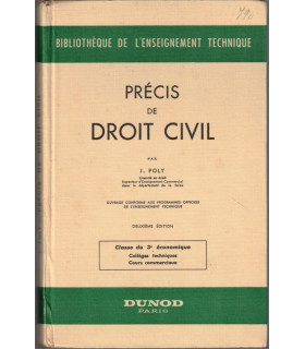 Précis de Droit Civil classe de 3e, Poly, 1958 - manuels enseignement technique, manuels Droit,