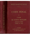 Code pénal et code de justice militaire, Armée de Terre, Armée de Mer 1939 - manuels Droit,  code Dalloz, instruction militaire