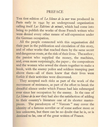 Le silence de la mer, Vercors, rare édition anglaise Thomas Mark, 1944 - Résistance, officier allemand, 2ème guerre mondiale,