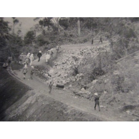 Indochine, exploitation minière sous l'Empire Colonial, photographie originale, 1920/30 - accident minier, Pondichéry, Indes,