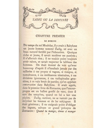 Contes choisis, Voltaire, 1910 - anthologie Littérature XVIIIe s, Collection Gallia, dos cuir,