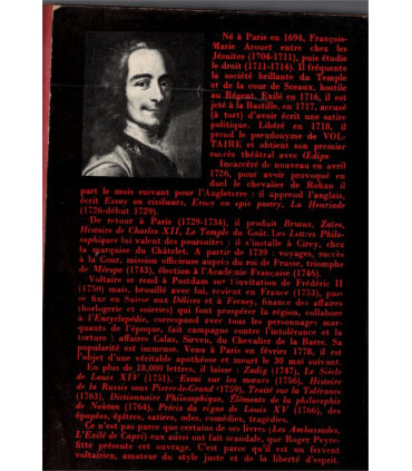 Romans, Voltaire, présentés par Roger Peyrefitte, 1963 - anthologie Littérature XVIIIe s,