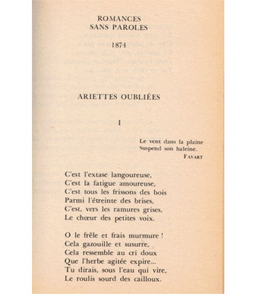 Verlaine, La Bonne Chanson, Romances sans Paroles, Sagesse, 1978 - poète, poésie, littérature XIXe siècle