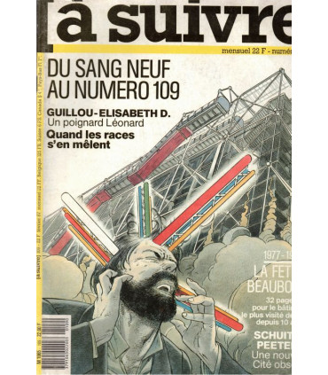 A Suivre n°109 1987 - Centre Beaubourg en BD, revue BD, illustrateurs bande dessinée, architecture Paris