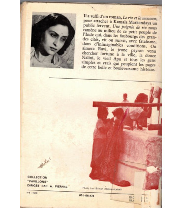 Une poignée de riz, Kamala Markandaya, - écrivain indien, Inde, roman,