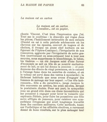 La maison de papier, Françoise Mallet-Joris, 1970 - roman