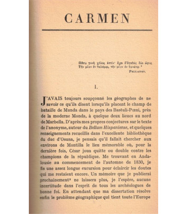 Carmen, Arsène Guillot, L'Abbé Aubain, Mérimée, 1947 - littérature XIXe siècle,