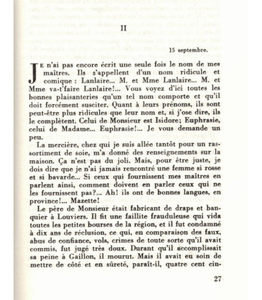 Le journal d'une femme de chambre, Octave Mirbeau, 1979 -