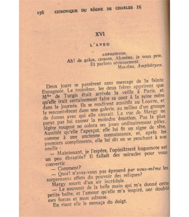Chronique du règne de Charles IX, Prosper Mérimée, 1930 -, XVIe siècle, Saint Barthélémy, roman historique, bibliothèque Plon,