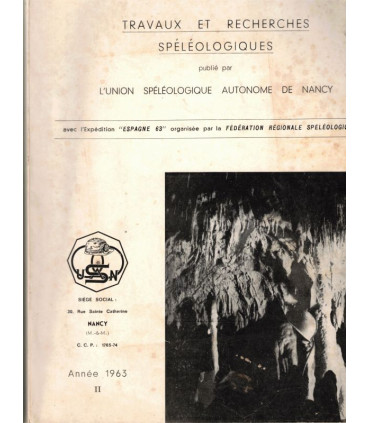 Travaux et recherches spéléologiques, expédition Espagne, USAN Union spéléologique de Nancy 1963 - spéléologie Lorraine,