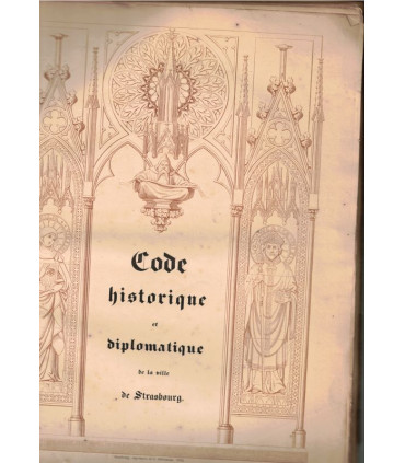 Chroniques d'Alsace, Code historique et diplomatique de la ville de Strasbourg, 1843 -, histoire Alsace,