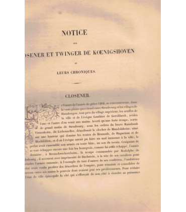 Chroniques d'Alsace, Code historique et diplomatique de la ville de Strasbourg, 1843 -, histoire Alsace,