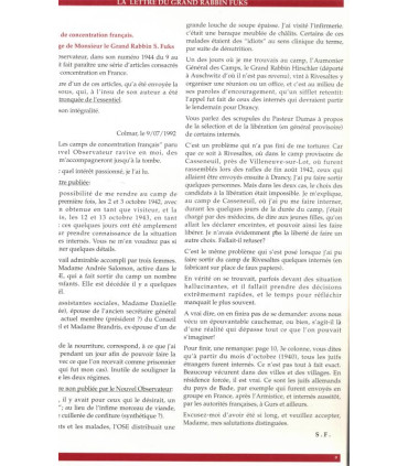 Le Journal de la Communauté Israélite de Colmar 5753 sept 1992  -, Juifs d'Alsace, Judaïsme,