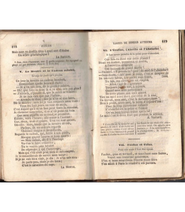 Choix de fables de La Fontaine, Florian et autres auteurs, A. Desportes 1856 -, littérature XVIIe s., littérature jeunesse,
