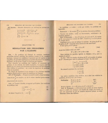 Arithmétique et notions d'algèbre, classes de 4e et 3e, Brachet et Dumarqué, 1939 - manuels mathématiques,