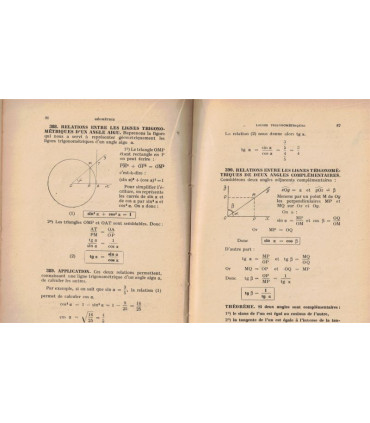 Géométrie, classe de 3e, programmes du 21 septembre 1944, Roux et Miellou, 1945 - manuels de mathématiques,