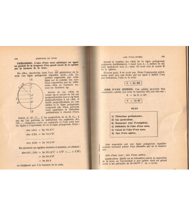 Questions de cours de mathématiques, bac 1ère partie, programmes 18 avril 1947, Roux et Miellou, 1960 - manuels mathématiques