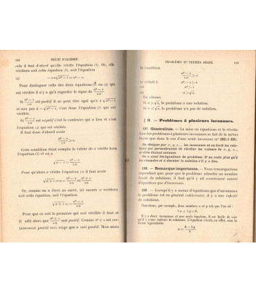 Précis d'algèbre 1907, classes de 3e, 2e et 1ère, Carlo Bourlet, 1907 - manuels mathématiques,