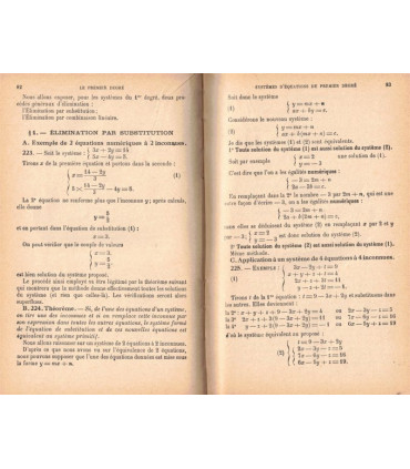 Cours d'algèbre, classes de 2e et 1ère, Brachet et Dumarqué, 1934 - manuels mathématiques,