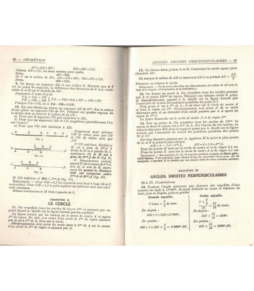 Mathématiques, arithmétique, algèbre, dessin géométrique classe 4e, Faucheux, 1947 - programmes 1945, manuels mathématiques,
