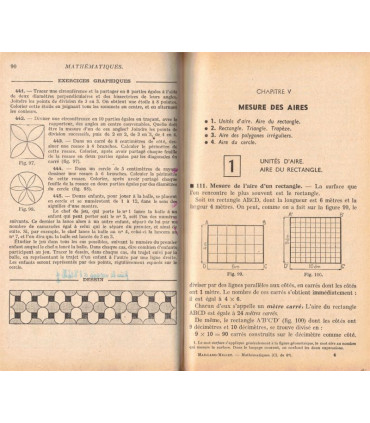 Mathématiques et dessin géométrique, classe 6e, Maillard et Millet, 1950 - manuels mathématiques,