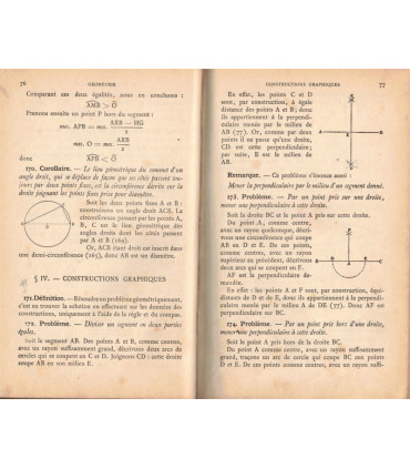 Géométrie, programme 1902, Chailan 1904 - enseignement secondaire, manuels mathématiques,