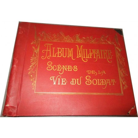 Album militaire, scènes de la vie du soldat, 1890 - uniformes militaires, armée, gravures,